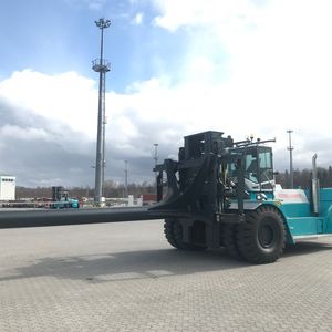 Two special Konecranes lift trucks motoring to Saint Petersburg, Russia